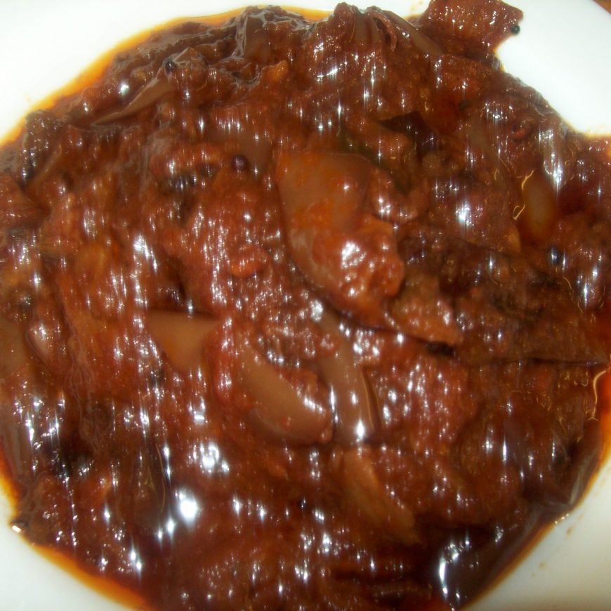 curried egg plant for take out